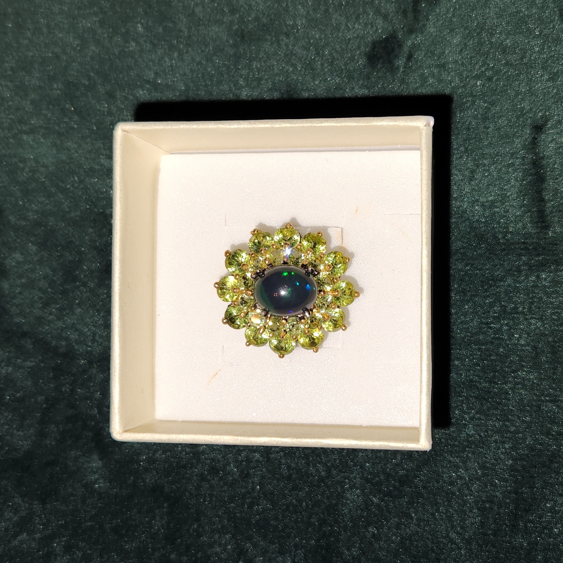 Opal Peridot Ring